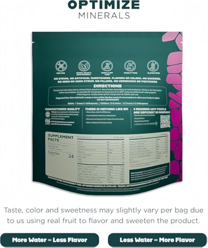 Optimize Minerals Multi Mineral Daily Formula – Magnesium, Electrolytes & Trace Mineral Supplement Powder – Gluten Free Vitamins Drink – Mixed Berry, 30 Servings